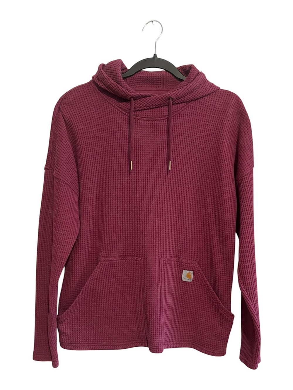 Carhartt Relaxed Fit Heavyweight Waffle Knit Hoodie in Berry size L - Picture 4 of 8